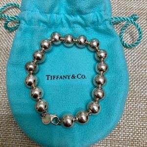 Tiffany & Co .925 silver Beaded Ball Bracelet authentic with original bag